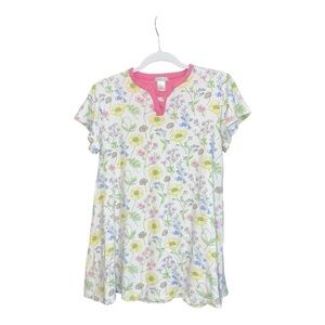 Cotn Pima Cotton Cottagecore Floral Sleep Shirt Size‎ Small H1